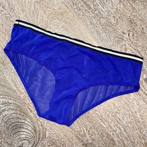 VS Victoria Secret Blue Striped mesh sheer Low Rise